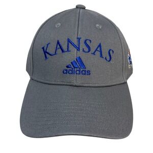 Kansas Jayhawks Adidas Gray Adjustable Hat Cap NCAA Basketball‎